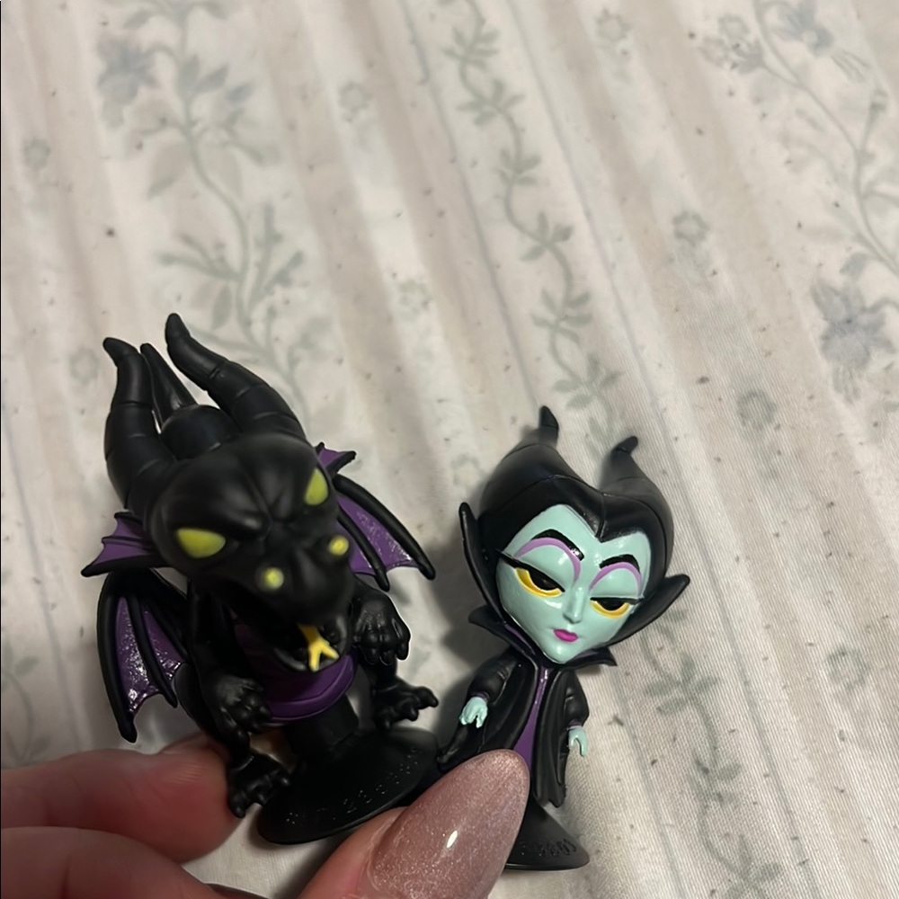 Black and Purple Dragon and Villain Figurines